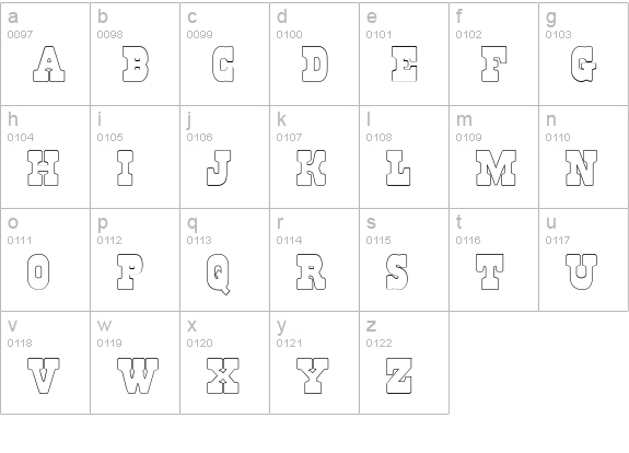 Regulators Outline lowercase a-z preview