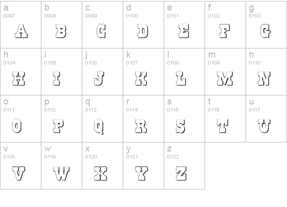 Regulators Shadow lowercase a-z preview