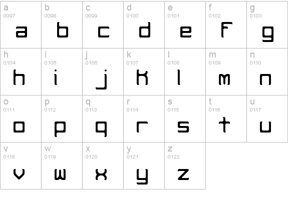 Rehearsal Curve BRK lowercase a-z preview