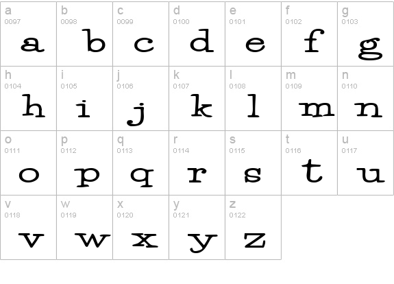 ReigleSSK Bold lowercase a-z preview