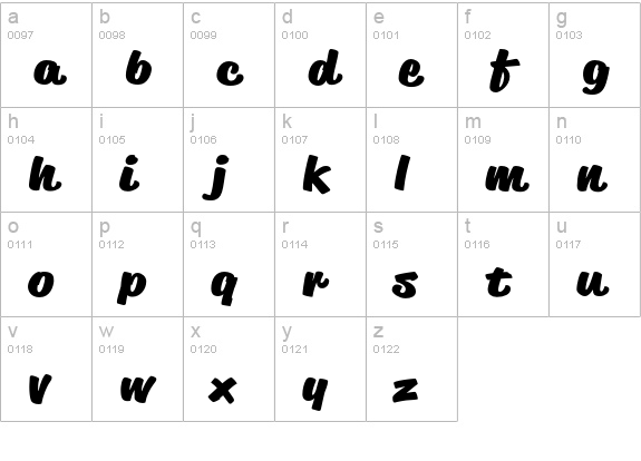Reklame Script Black lowercase a-z preview