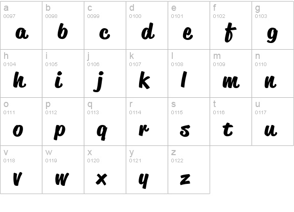 Reklame Script Bold lowercase a-z preview