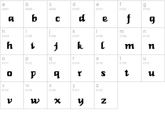 Relbe Regular lowercase a-z preview