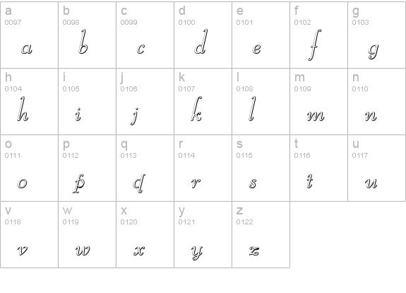 Reliant Beveled lowercase a-z preview