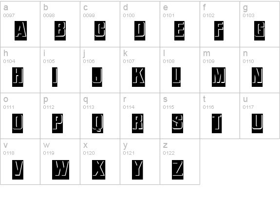 ReliefInReverse Regular lowercase a-z preview