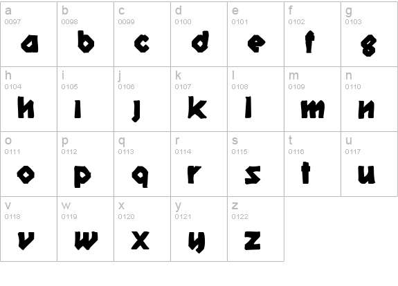 Relish Gargler Ink lowercase a-z preview