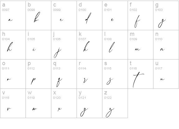Rellington Handwritten Font lowercase a-z preview