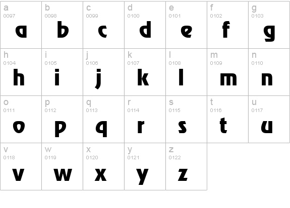 Renfrew lowercase a-z preview