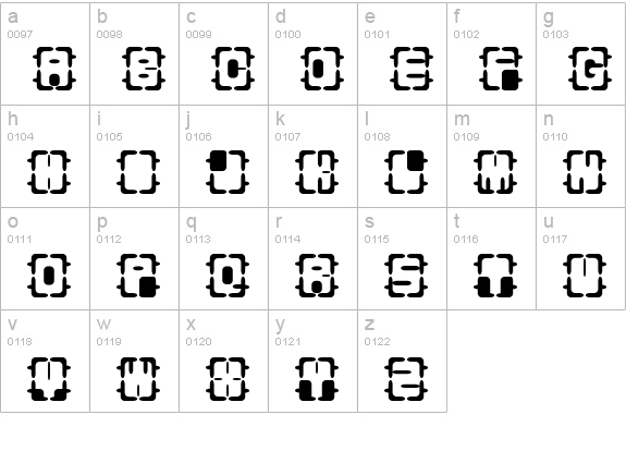 REOXY lowercase a-z preview