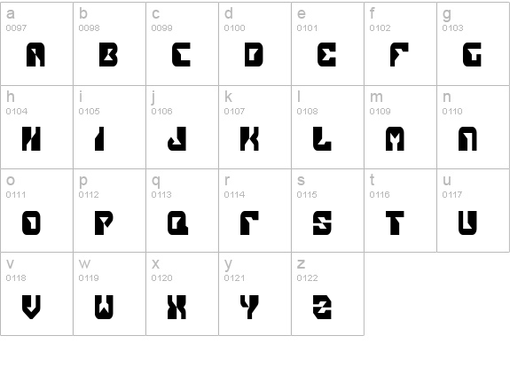 Replicant Condensed lowercase a-z preview