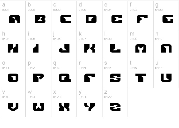Replicant Expanded lowercase a-z preview