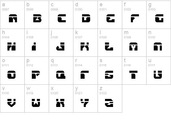Replicant Laser lowercase a-z preview