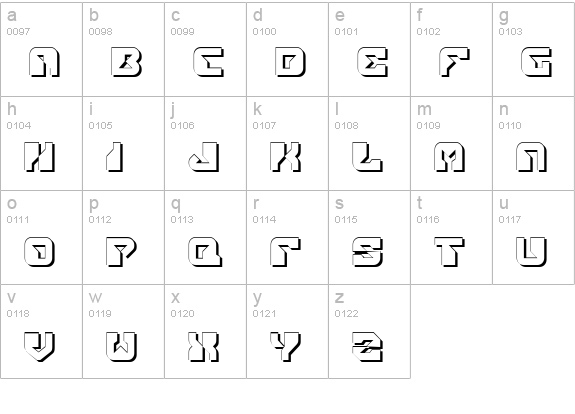 Replicant Shadow lowercase a-z preview