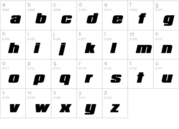 Republica Minor Bold Italic lowercase a-z preview