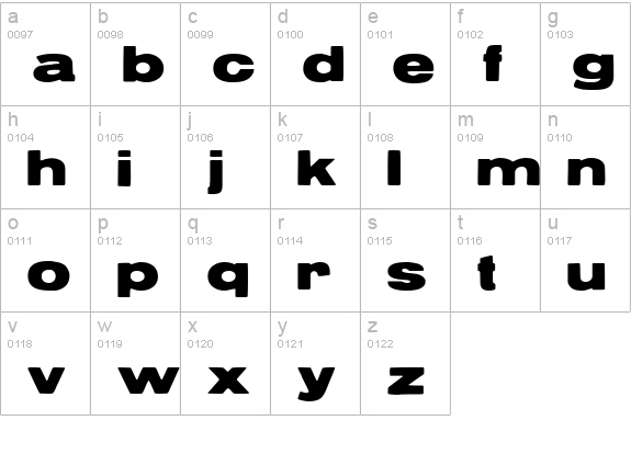 ReservoirGrunge lowercase a-z preview