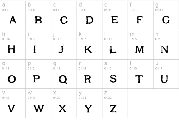 Respess Capitals Heavy lowercase a-z preview