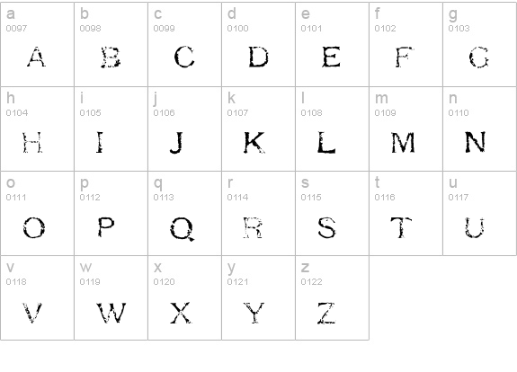 Respess Capitals Light lowercase a-z preview