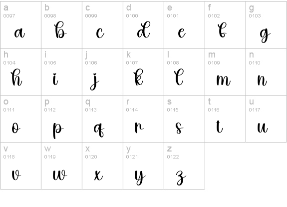Restie lowercase a-z preview