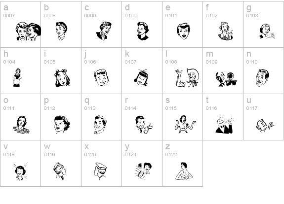 Retro Bats One lowercase a-z preview