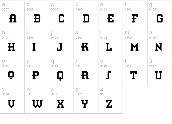 Retro Bold Std lowercase a-z preview