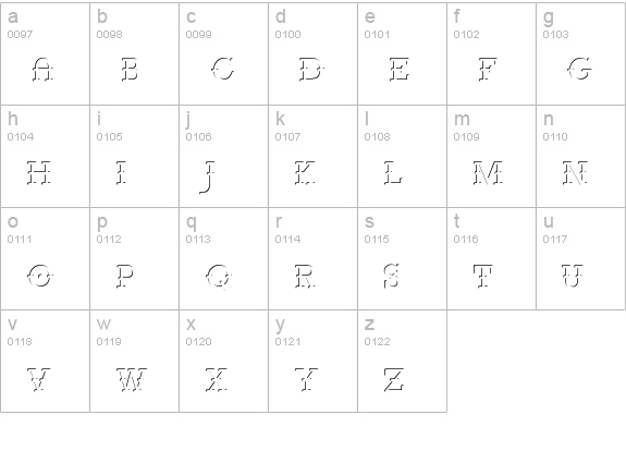 Retro Pop Inline lowercase a-z preview