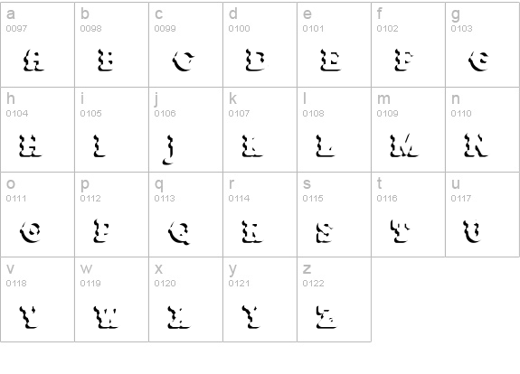 Retro Pop Shadow lowercase a-z preview