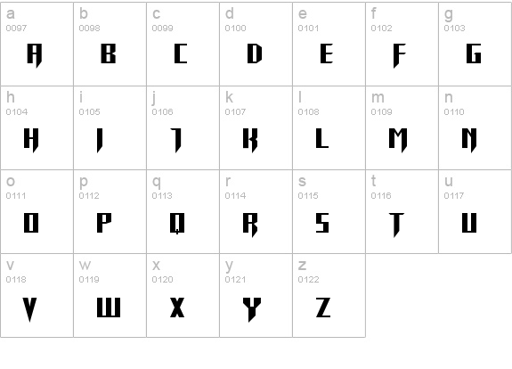 RETURN TO CASTLE lowercase a-z preview