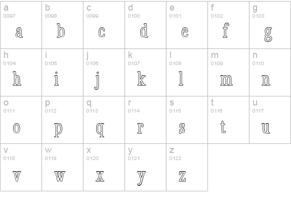 Revelation BTN Cond Out lowercase a-z preview