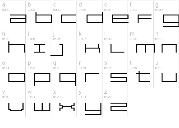 Reversion Light lowercase a-z preview