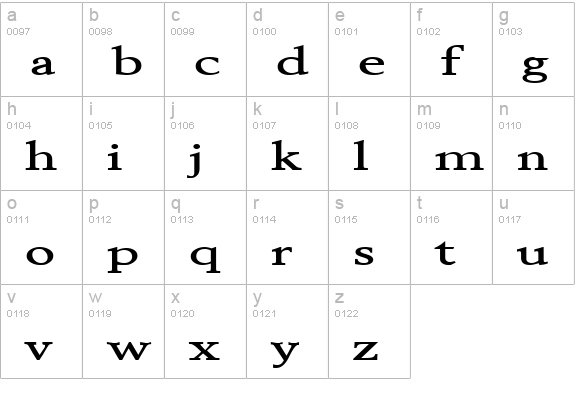 Revive 8 Extended Bold lowercase a-z preview