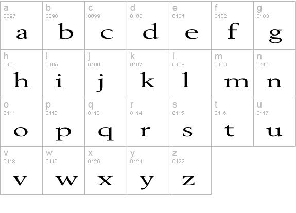 Revive OV Ex lowercase a-z preview