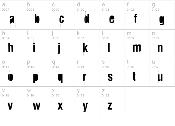 Rez lowercase a-z preview