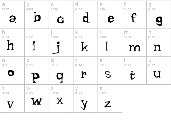 Rhoda Dendron lowercase a-z preview