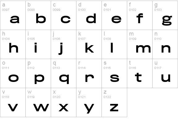 Rhode-MediumWide lowercase a-z preview