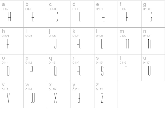 Rhyol lowercase a-z preview