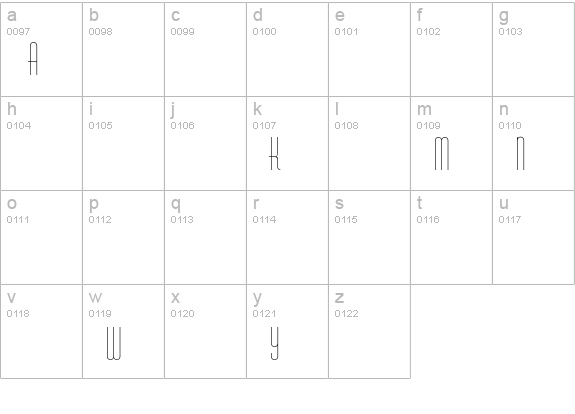 RhyoliteVertica lowercase a-z preview