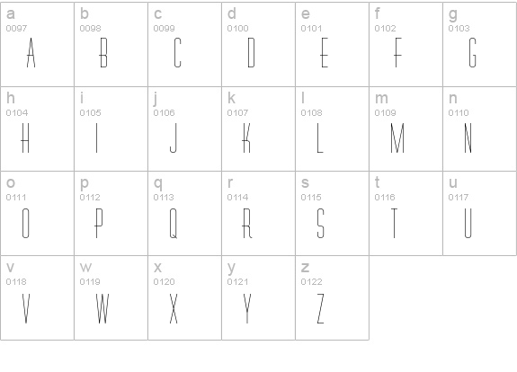 RhyOlver lowercase a-z preview