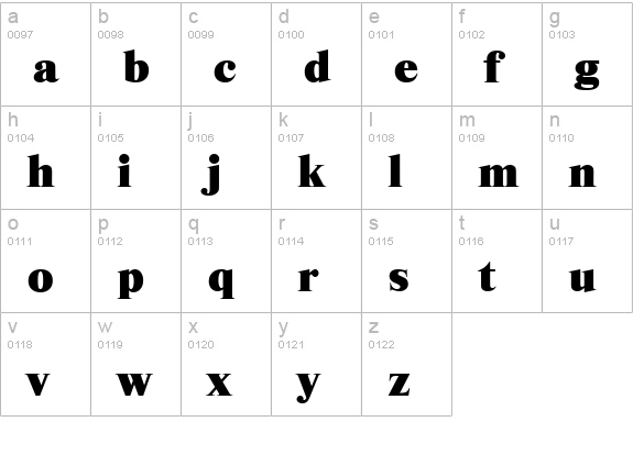 RiccioneSerial-Heavy-Regular lowercase a-z preview