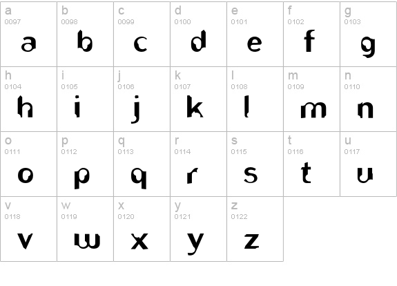 RIDdler lowercase a-z preview