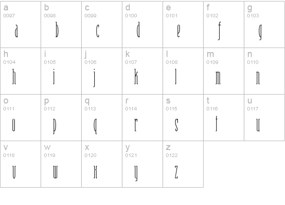Risky Business Square NF ExtraLight lowercase a-z preview