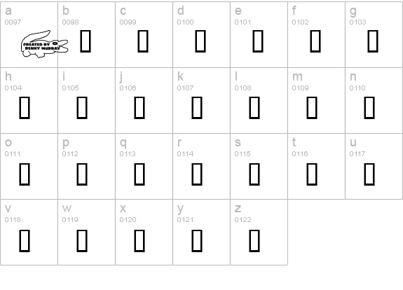 RMGator  lowercase a-z preview