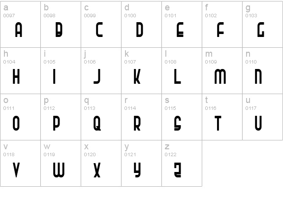 Ro'Ki'Kier Condensed lowercase a-z preview