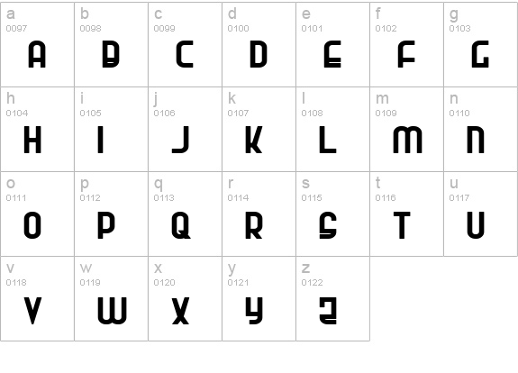 Ro'Ki'Kier Expanded lowercase a-z preview