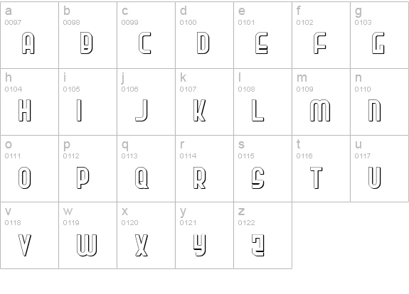Ro'Ki'Kier Shadow lowercase a-z preview