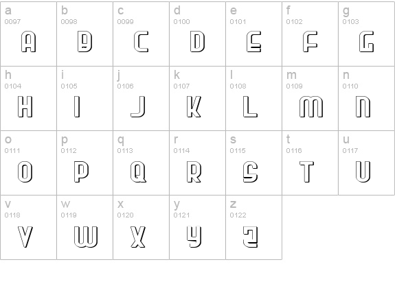 Ro'Ki'Kier Shadow Expanded lowercase a-z preview