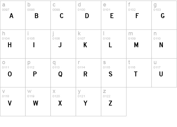 Roadway lowercase a-z preview