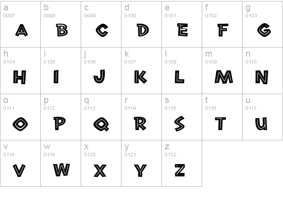 Roast Beef BTN Inline lowercase a-z preview