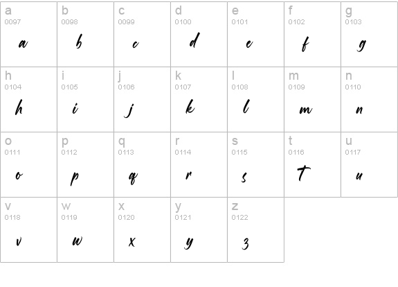 Roasting Script Handwritten Font lowercase a-z preview