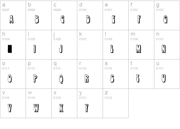 RobleSCapsSSK lowercase a-z preview