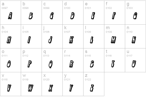 RobleSCapsSSK BoldItalic lowercase a-z preview